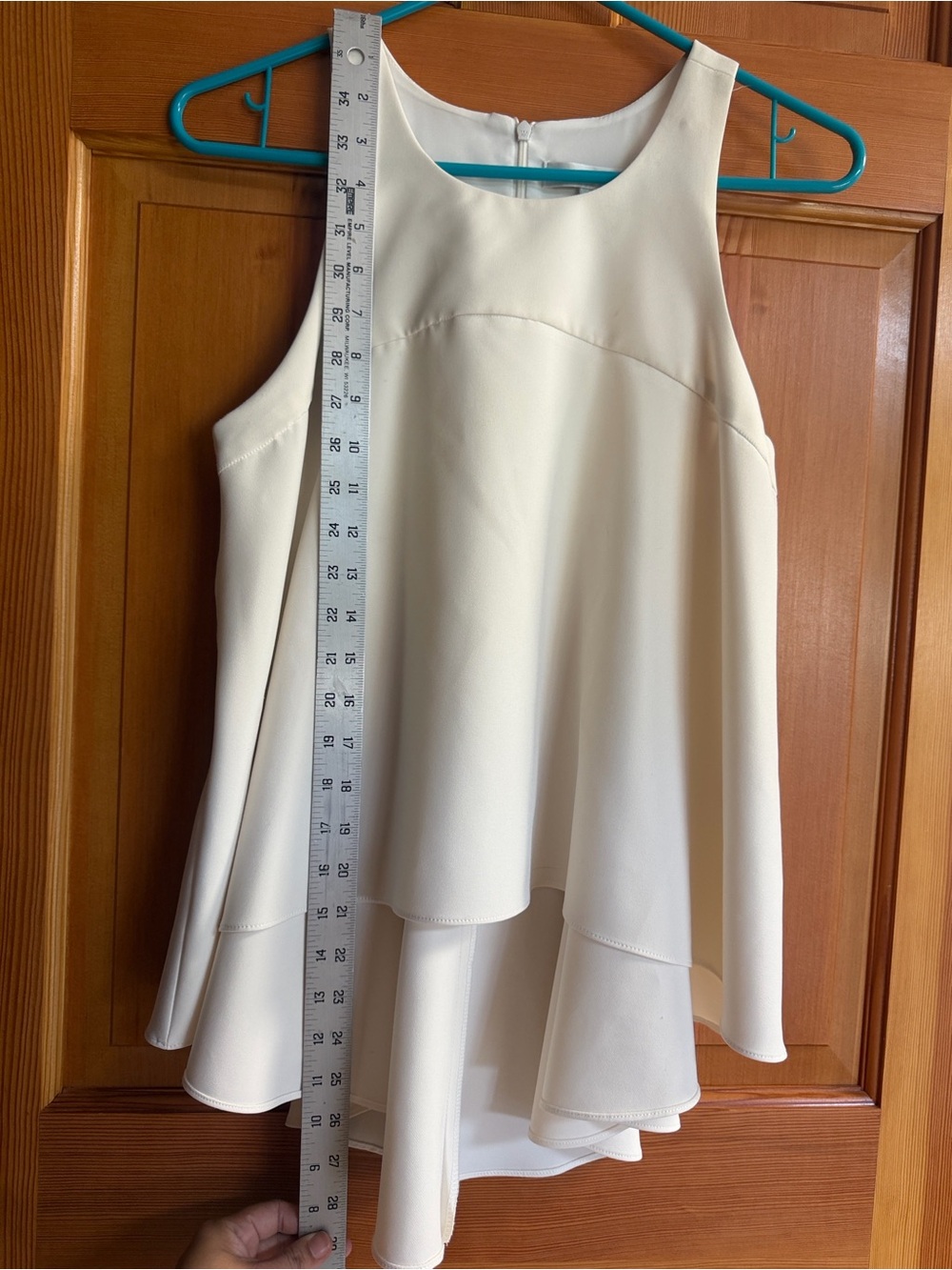 Milly Ivory Layered Asymmetrical Sleeveless Blouse Top Small